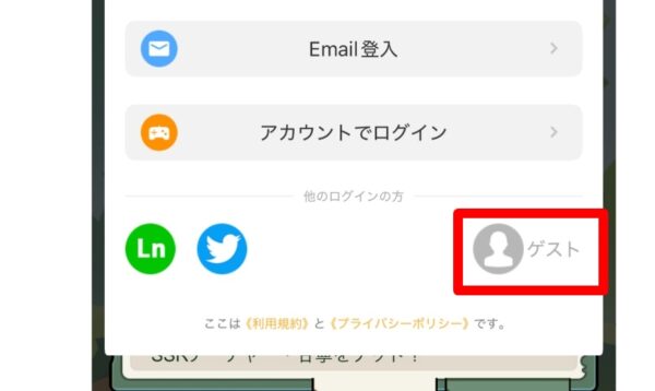 ゲストアカウントでスタートする