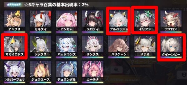 10連ガチャ当たりキャラ