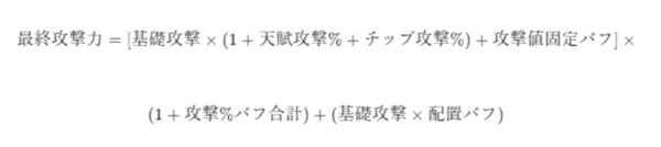 戦闘中の最終攻撃力数式